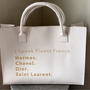 White and Gold Tote Bag